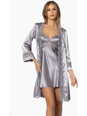 Pierre Cardin 6'lı Saten Gecelik Sabahlık Çeyiz Seti 6010 Royal