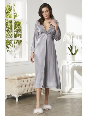 Pierre Cardin 6425 Altılı Saten Gecelik - Sabahlık Takımı