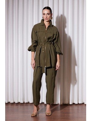 Missemramiss Nakışlı Kemerli Takım 5283 Haki