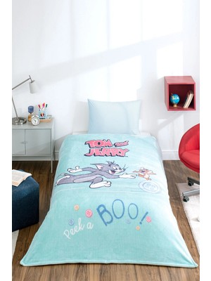 Özdilek Lisanslı -Tom ve Jerry Mavi- Tek Kişilik Çocuk Battaniye (150X200)