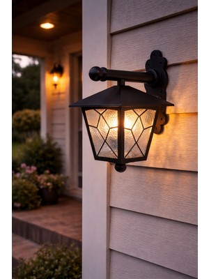 Akviva Aşiyan Konsollu Fener Bahçe Aydınlatma Armatürü Siyah