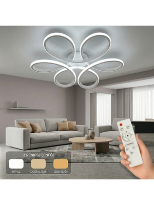 Avizego Niva LED Plafonyer Avize 3 Renk Kumandalı