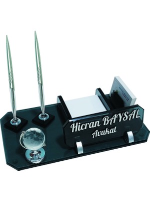 Sentez Masa Üstü İsimlik Dünya Biblo Kristal Masaüstü İsimlik Bloknotlu Kalemli Ofis Masa İsimliği Yönetici Hediyesi