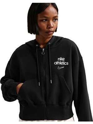 Nike W Nk Phnx Flc Fz Hd Gls Siyah M