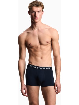 Emporio Armani Erkek Rahat Modal Kumaş Logo Imzalı Elastik Bel Bantlı Lacivert Boxer EM000231 AF18894-UB102