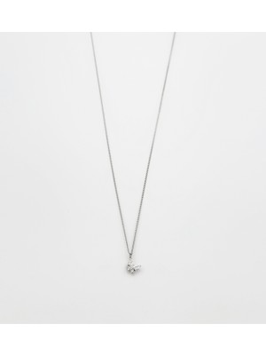 Mavika Jewellery White Gold Plated Işıltılı Kelebek Kolye