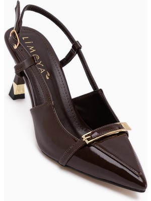 Limoya Renita Kahve Tokalı Kadın Topuklu Ayakkabı