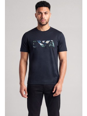 Emporio Armani Erkek Regular Fit Logo Işlemeli Kısa Kollu Lacivert T-Shirt EM005278 AF13747-UB118
