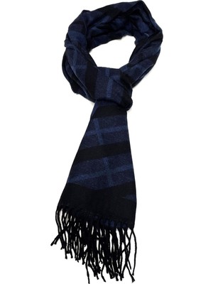 Kravatkolik Lacivert Kareli Erkek Kaşkol K335 Standart Beden ile Şık ve Rahat Sezonluk