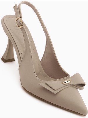 Limoya Sonia Bej Tokalı Kadın Topuklu Ayakkabı