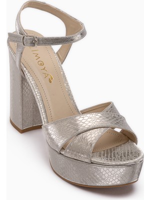 Limoya Aden Altın Platform Topuklu Kadın Ayakkabı