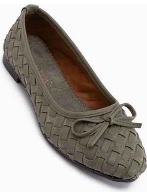 Limoya Amelia Mint Süet Fiyonklu Kadın Babet