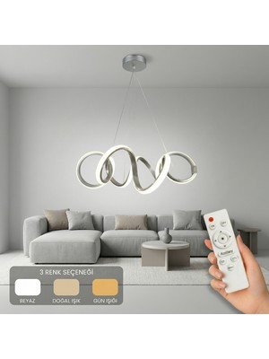 Avizego Eluna LED Sarkıt Avize 3 Renk Kumandalı