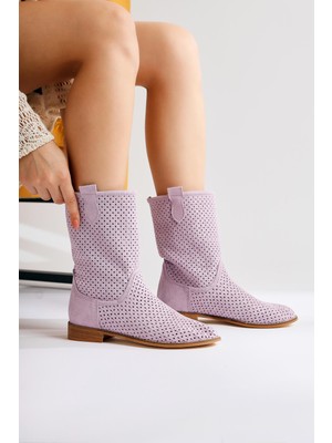 Limoya Winni Lila Alçak Topuklu Yazlık Bot