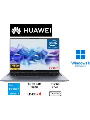 Huawei matebook D16 Intel Core I5 12450H 16GB 512GB SSD W11 Pro 16" Duddi