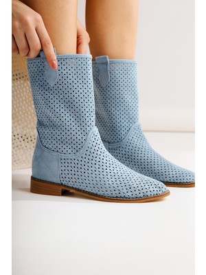 Limoya Winni Bebe Mavi Alçak Topuklu Yazlık Bot