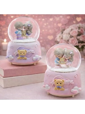 Marsilyan Sevimli Çift Tasarımlı Büyük Boy Otomatik Kar Küresi