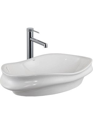 Eva Banyo E-W3000 Tezgah Üstü Lavabo Parlak Beyaz