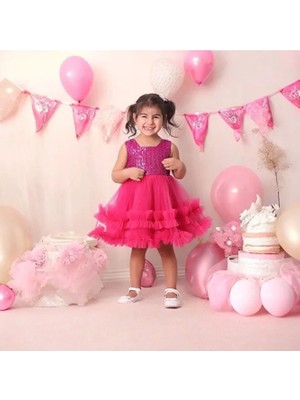 Pul Payet Kabarık Bebek Abiye Elbise