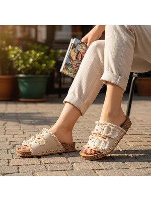 İnallar Ayakkabı Kadın Taşlı Şık Terlik