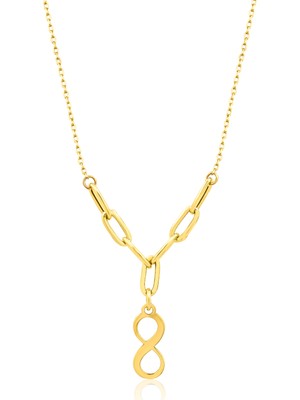 Gold Marley 14 Ayar Altın Soft Gold Sonsuzluk Kolyesi