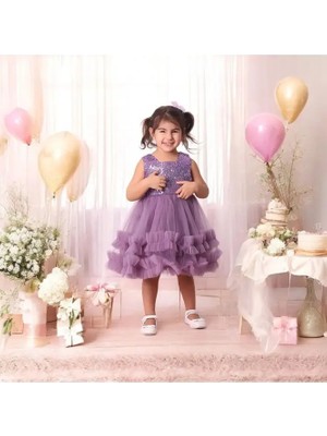 Pul Payet Kabarık Bebek Abiye Elbise