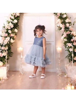 Pul Payet Kabarık Bebek Abiye Elbise