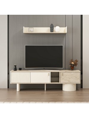 Minar Valento Üst Raflı Tv Ünitesi - Aytaşı-Traverten
