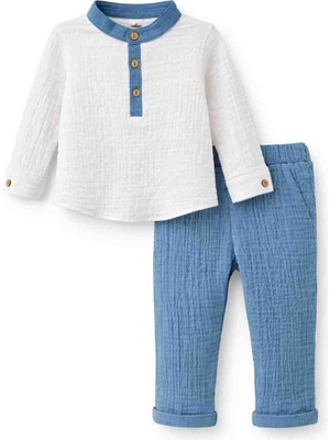 Ytm Erkek Bebek Müslin Gömlek Pantolon Takım