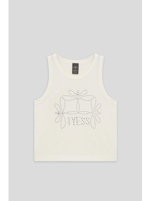 Tyess Bg Store Kız Çocuk Beyaz Atlet