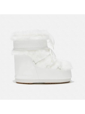 Moon Boot MB Icon Low Nylon Beyaz Kadın Kar Botu Kısa Topuklu Konforlu Tasarım ile Şık Görünüm