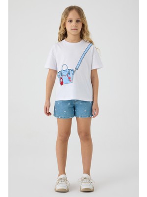 Tyess Bg Store Kız Çocuk Beyaz Tshirt