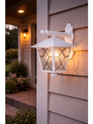 Akviva Aşiyan Konsollu Fener Bahçe Aydınlatma Armatürü Beyaz