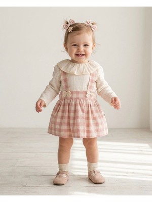 Butik Kız Bebek Toka Aksesuarlı Salopet Takım