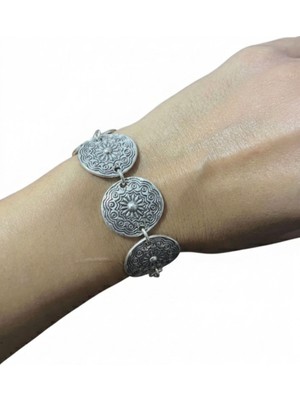 Vintage Takı Cleopatra Tarzı Antik Gümüş Kaplama Bileklik