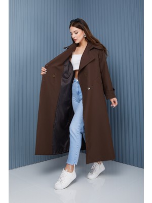 SahraAfra Creed Kadın Oversize Astarlı Trençkot