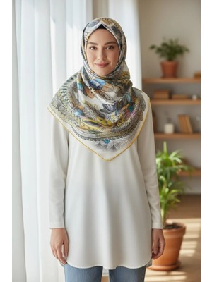 ✨ %100 Saf Ipek Twill Eşarp - Özel Tasarım Tok Duruşlu ✨90X90
