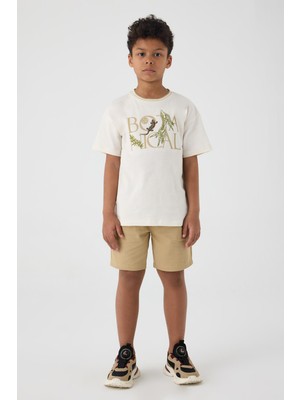 NBT Jeans Bg Store Erkek Çocuk Ekru Tshirt