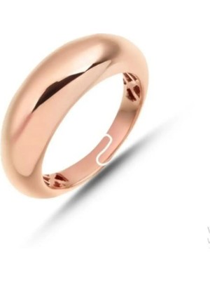 Eyelashes Silver 935 Ayar Gümüş Bombeli Rose Renk Ayarlabailir Yüzük