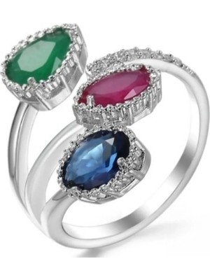 Eyelashes Silver 925 Ayar Gümüş Zirkon Taşlarla Süslü Yüzük