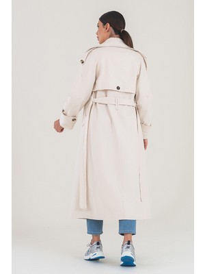 SahraAfra Creed Kadın Oversize Astarlı Trençkot