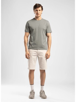 Lee Cooper Baselo Erkek Regular Fit %100 Pamuk Basic Bisiklet Yaka T-Shirt Gri