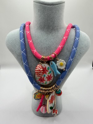 Net.Accessories 2 Li Tasarım  Renkli Halat Kolye