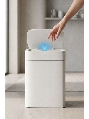 Begin Power 22 Litre Kızıl Ötesi Sensörlü Otomatik Çöp Kovası Ofis Mutfak Banyo Antibakteriyel Çöp Kovası