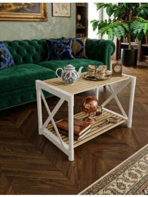 Messer Zenna Ahşap Dekoratif Orta Sehpa Beyaz (Paket Içi Qr Video Ile Kurunuz)