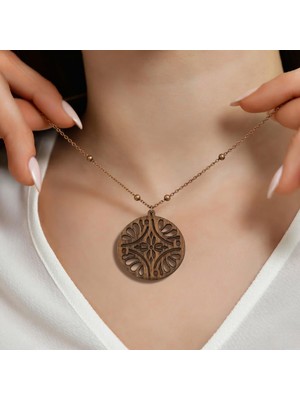 Koçak Takı Ahşap Kolye Modern Özgün Minimalist Takı Model No 250