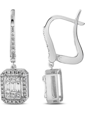 Makdis Pırlanta 0.60 Karat Baget Pırlanta Küpe