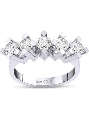 Makdis Pırlanta 0.90 Karat Beştaş Pırlanta Yüzük