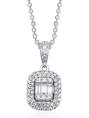 Makdis Pırlanta 0.35 Karat Baget Pırlanta Kolye