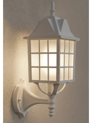 Akviva Kafesli Konsollu Fener Bahçe Aydınlatma Armatürü Beyaz